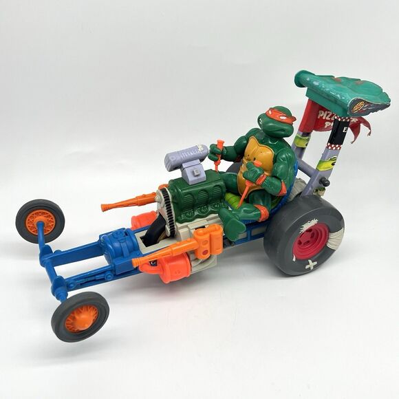Vtg TMNT 1990 Playmates SEWER DRAGSTER & Leonardo Teenage Mutant Ninja Turtles - Picture 1 of 16